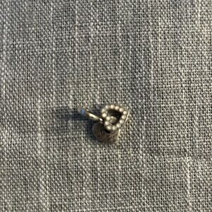 Pandora Pearlescent White Heart Double Dangle Charm